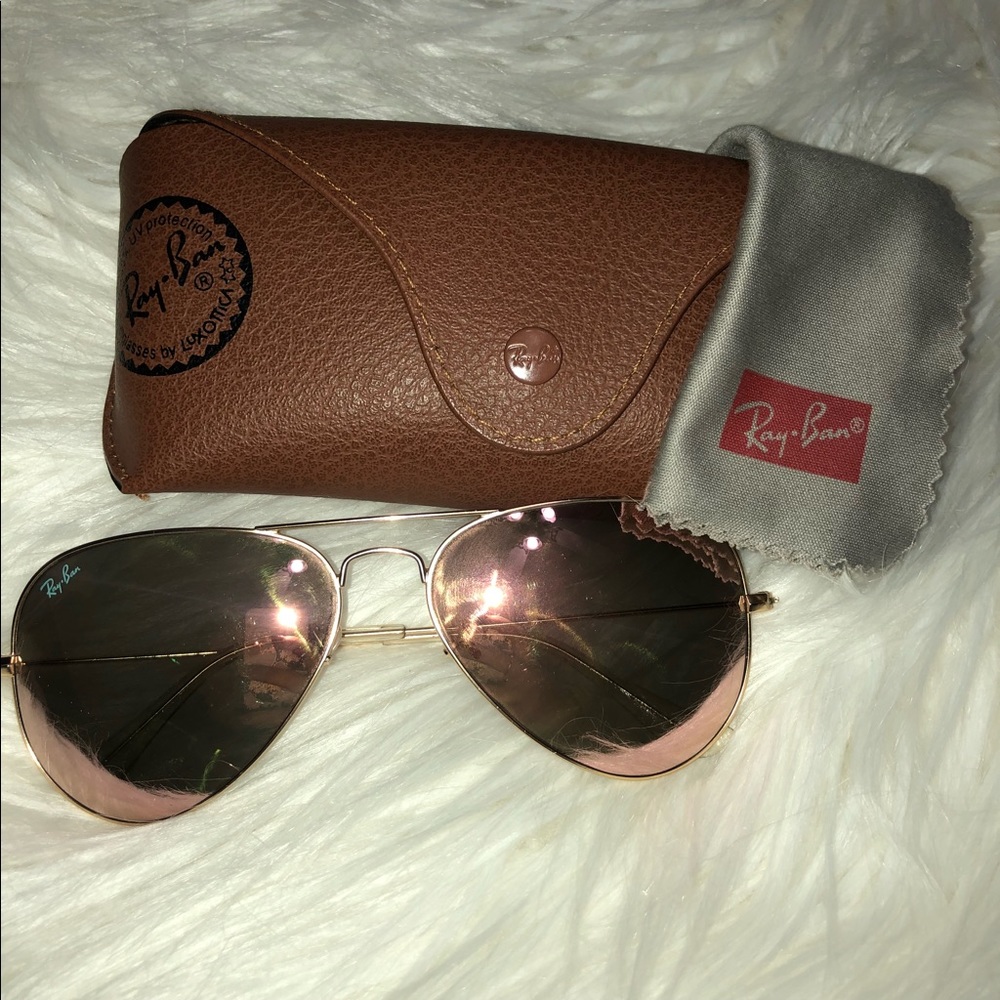 Rose gold pink ray bans